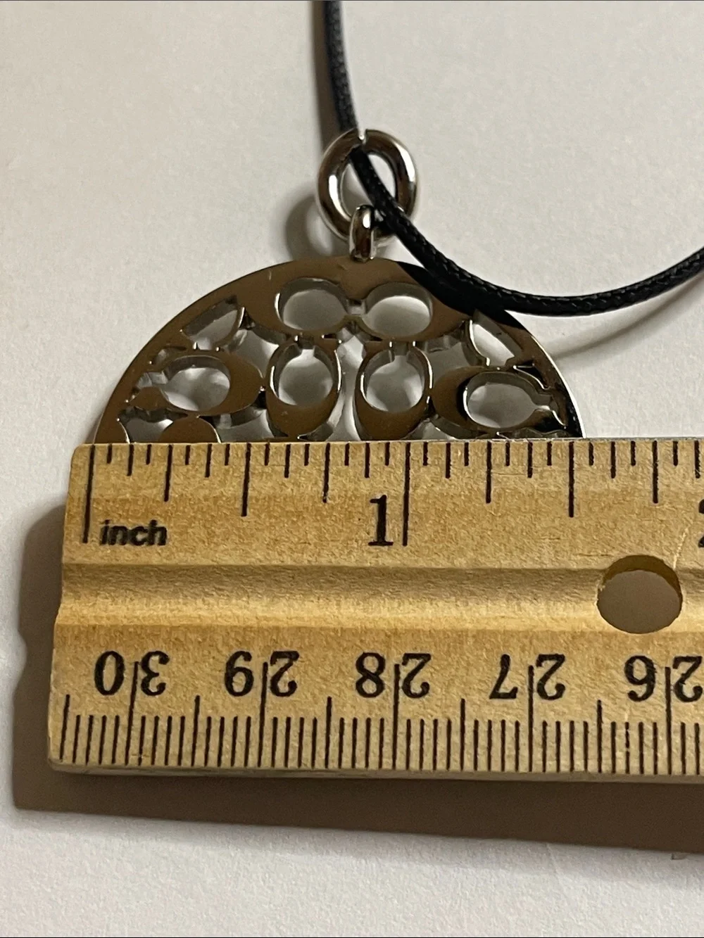 Coach Silver-Tone C Logo Cutout Pendant Necklace - Women Jewelry